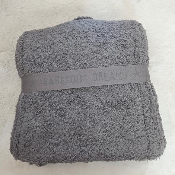 Barefoot Dreams CozyChic Pom Pom Beanie & Oversized Scarf Set Charcoal Gray NWT main image 9